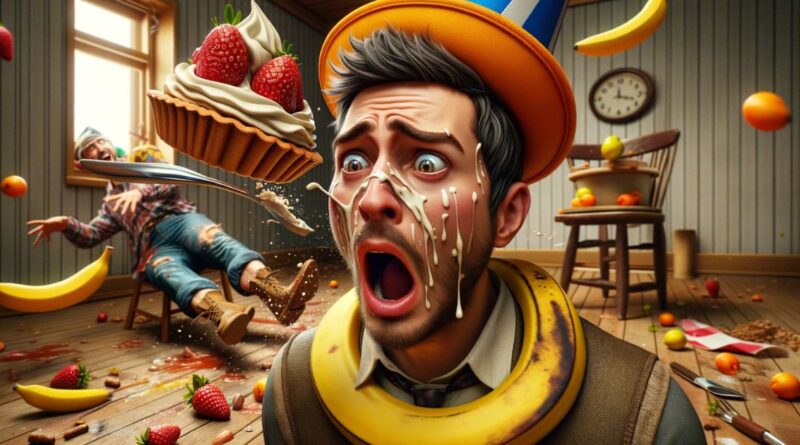 Imagem de uma pessoa em uma situação engraçada, simbolizando a expressão 'Fazer Alguém de Bobo', com um tom leve e humorístico - Make a Fool Of